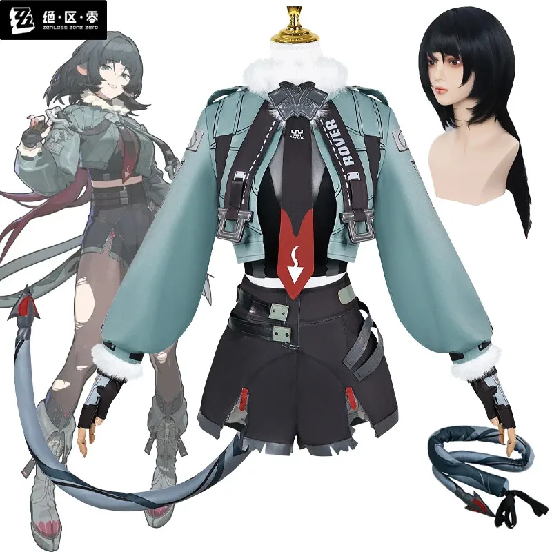 

Костюм для косплея Jane Doe, игра Zenless Zone Zero, сексуальная униформа, парик с хвостом, реквизит, наборы, костюмы для ролевых игр на Хэллоуин для женщин