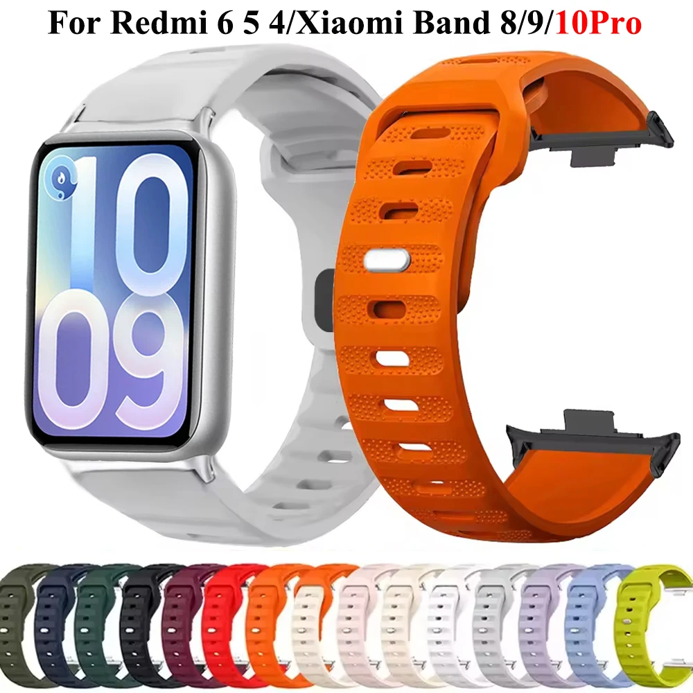 Silikon-Ersatzarmband für Xiaomi Mi Band 10Pro/9Pro/8Pro, weiches Sportarmband für Redmi Watch 6 5 4, Armbandzubehör, Correa