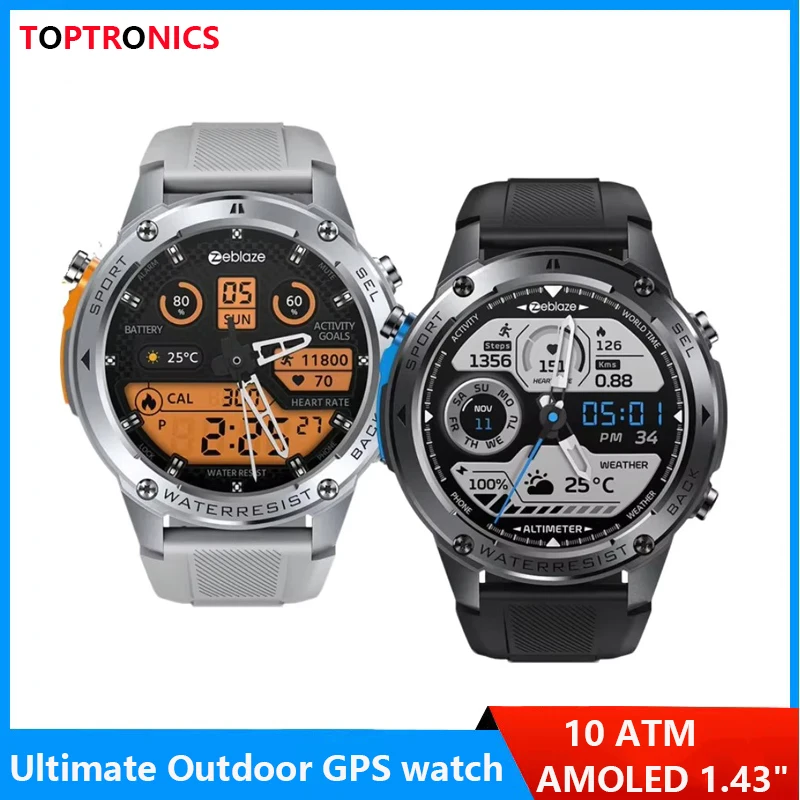 New GPS Watch Built-in Dual-band GNSS Compass Barometric Altimeter 10 ATM Voice Calling Smart watch Heart Rate & Spo2 Monitor