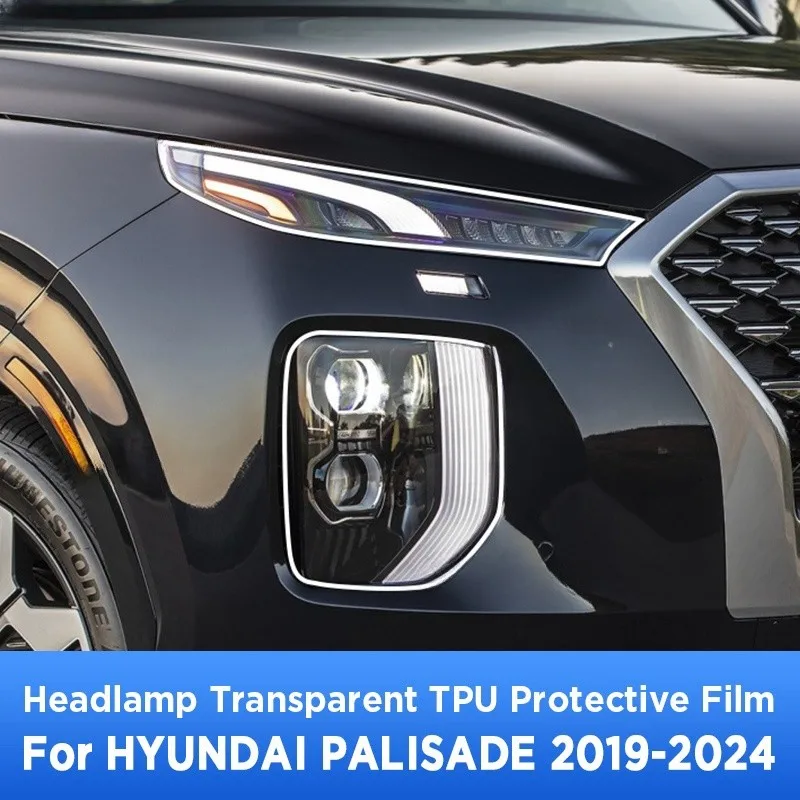 

For HYUNDAI PALISADE 2019-2024 Car Exterior Headlight Anti-scratch Front Lamp Transparent TPU Protective Film Accessories