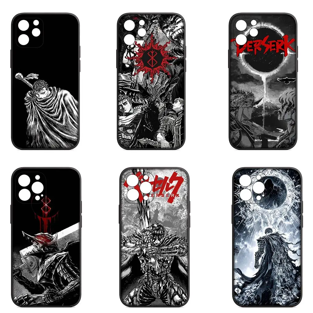 Berserk Wallpaper Guts Funda Soft Casing for Apple iPhone 15 14 Plus 13 12 Mini Pro Max + 13Pro 14+ 15+ Cover Phone Case