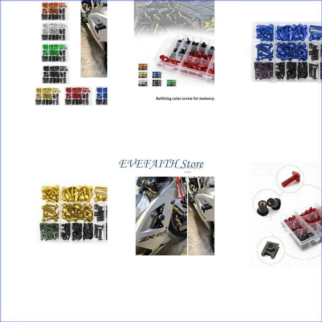 

124B 193PCS Motorcycle Modification Parts Windshield Cover Set Screws 7 Color Fairing Set Screws Applicable model motorcycle