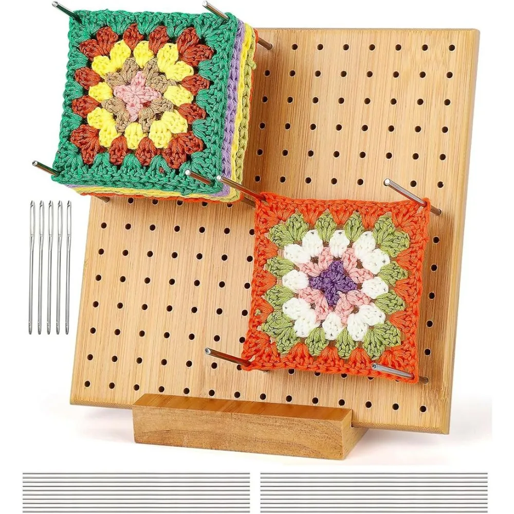 Planche à crocheter avec 25 épingles en acier, accessoire de crochet, outil de fabrication DIY, choix de cadeau pratique