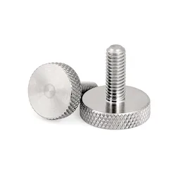 M3 M4 M5 M6 M8 M10 GB835 304 Stainless Steel Knurl Flat Big Round Head Hand Tighten Decorative Thumb Screw Adjusting Bolt DIN653