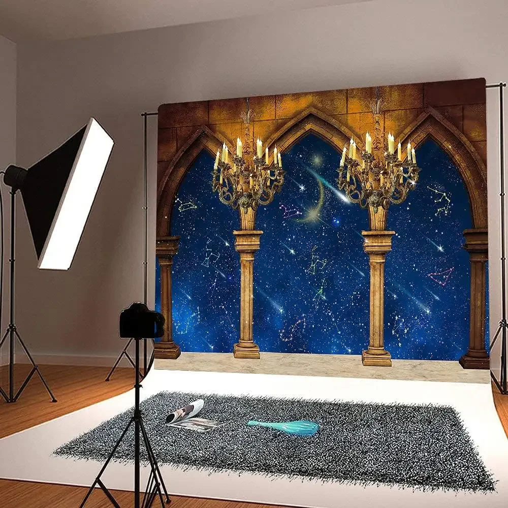beauty beast castle Royal Medieval Constellation Starry Sky wedding birthday party photo background photography backdrop