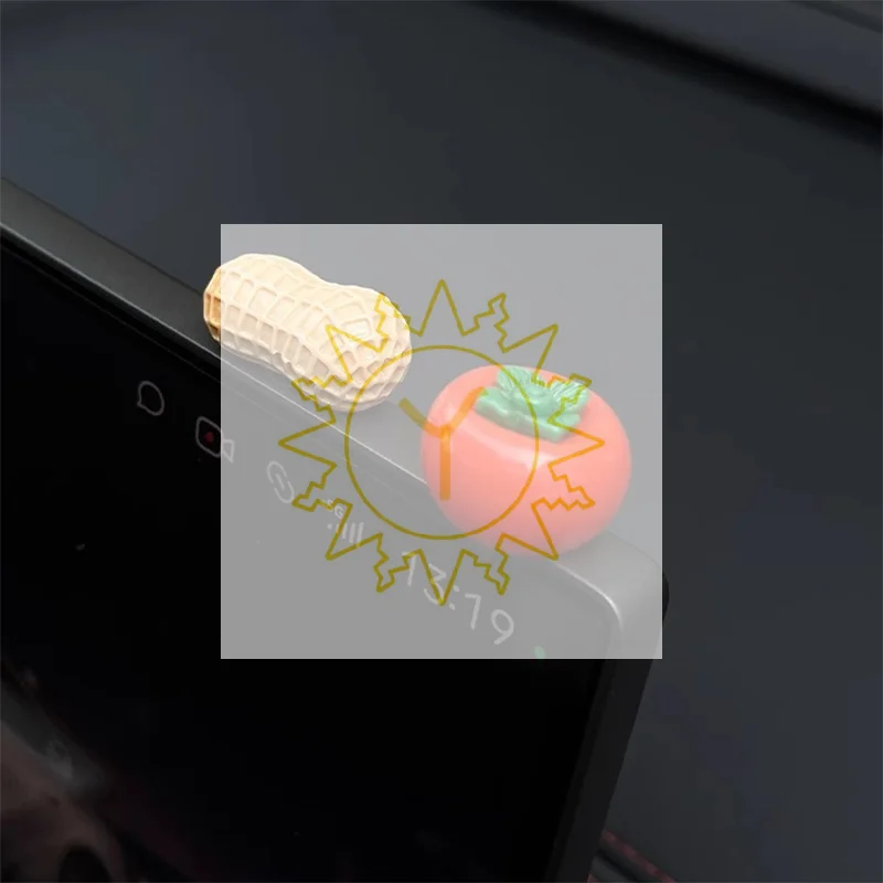 2/4 Piezas de Adhesivos Decorativos para Pantalla de Coche con Diseño de Dibujos Animados de Caqui y Cacahuete, para la Consola Central, con la Frase 'Good Things Happen'