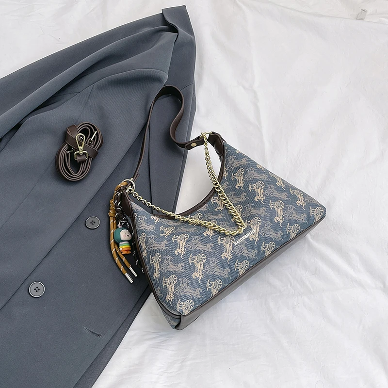 حقيبة يد نسائية جلدية حقيبة كروس مع حزام كتف للسيدات تصميم كلاسيكي أنيق ماركة فاخرة