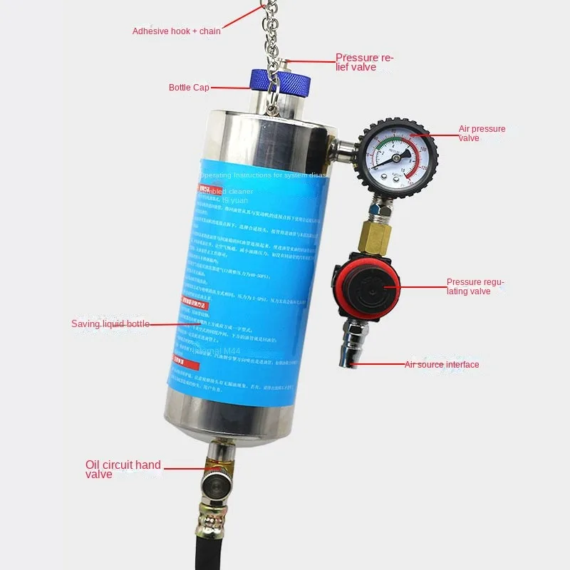 Iniettore di carburante per auto circuito dell'olio acceleratore di aspirazione del carburante bottiglia sospesa per smontaggio catalitico a tre vie pulizia tre in uno