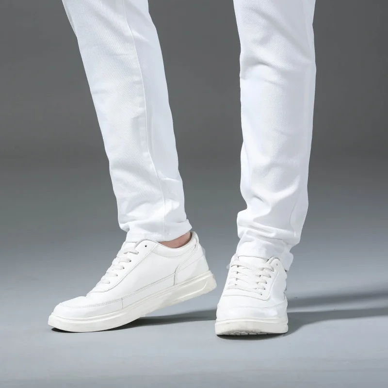 새로운 98% 코튼 남성 패션 슬림 청바지 스트레치 스트레이트 봄 가을 럭셔리 데님 바지 캐주얼 비즈니스 연필 바지