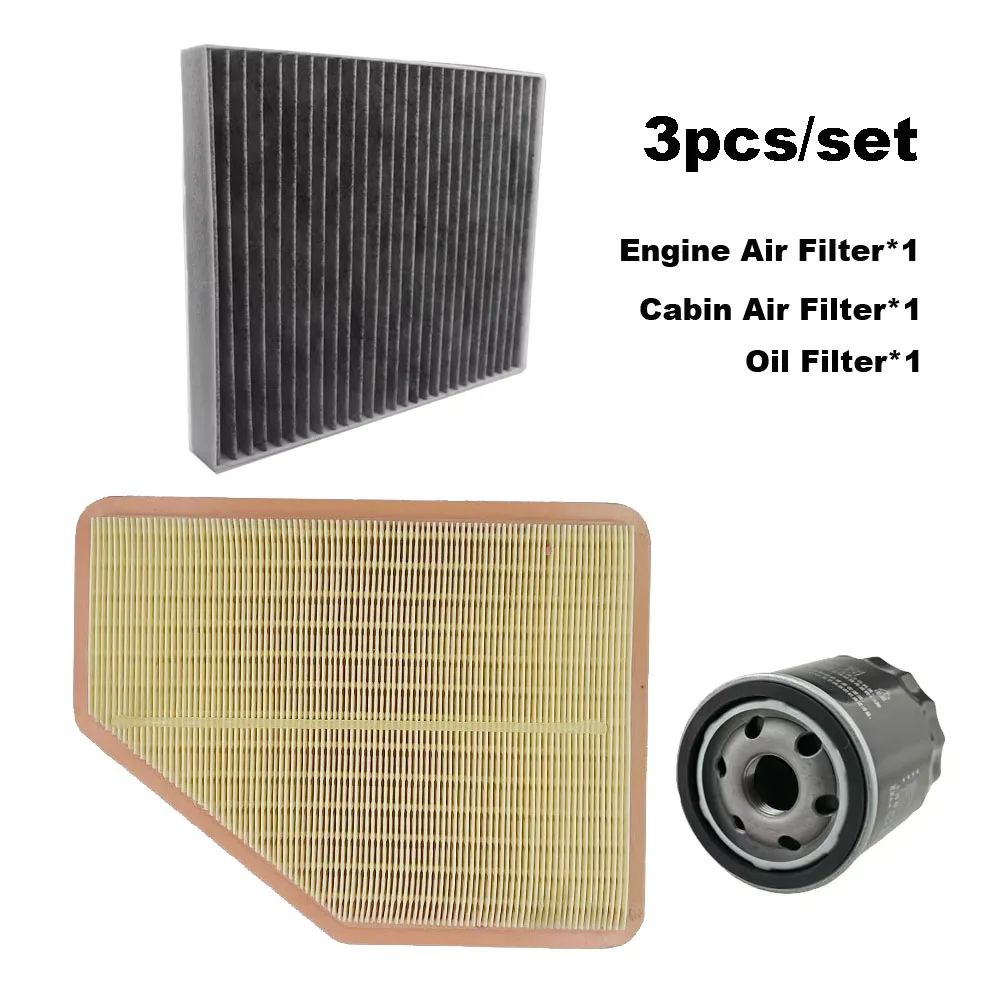 3pcs Filter Set For For BUICK VELITE 5 SR1 1.5T EREV 2017 2018 2019 CHEVROLET VOLT Cabin A/C Air Engine Oil Filter Kit 23437180