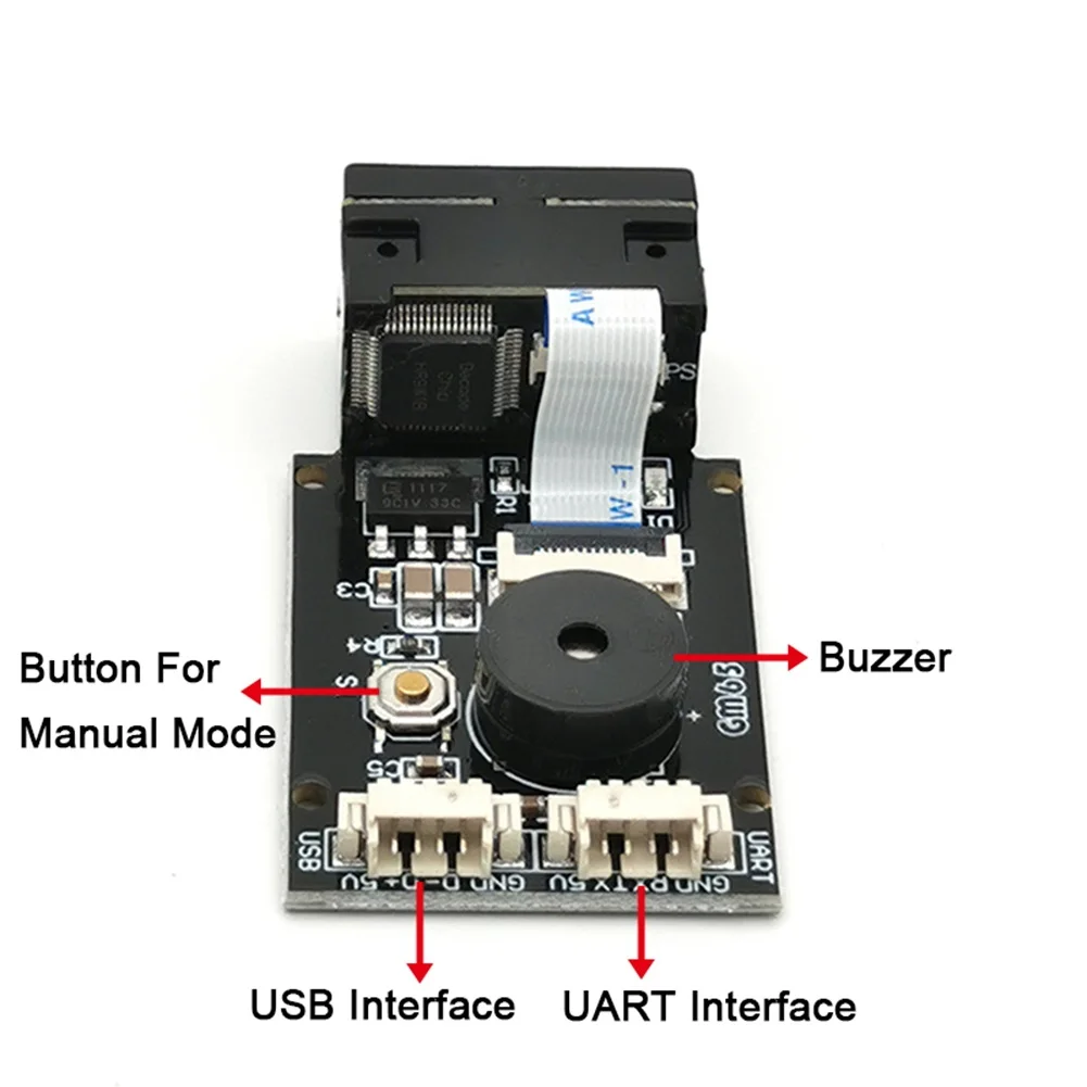 GM65 1D 2D Barcode Scanner USB UART PDF417 Bar Code Reader โมดูลรหัส QR สําหรับรถบัสซูเปอร์มาร์เก็ตโรงพยาบาล