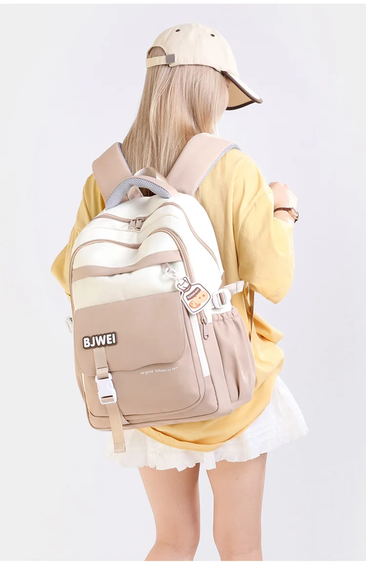 Summer BAIJIAWEI Brand Youth Backpacks for teen Girls khaki school bag for teenagers Academy style Colorful backpack mochilas