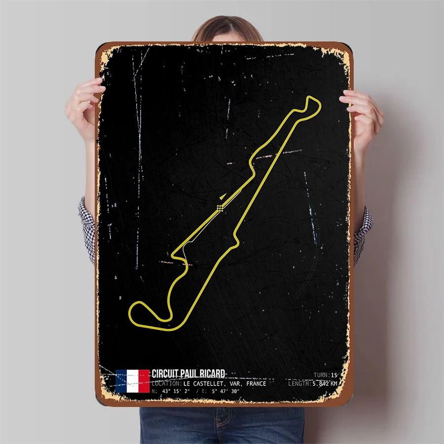 circuito-paul-ricard-cartaz-de-metal-franca-f1-pista-de-corrida-arte-decoracao-para-fas-de-motorsport-5842km-arte-de-circuito