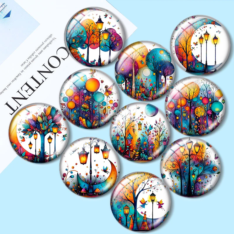 Moonlight Fantasy  10pcs 12mm/18mm/20mm/25mm Round photo glass cabochon demo flat back Making findings