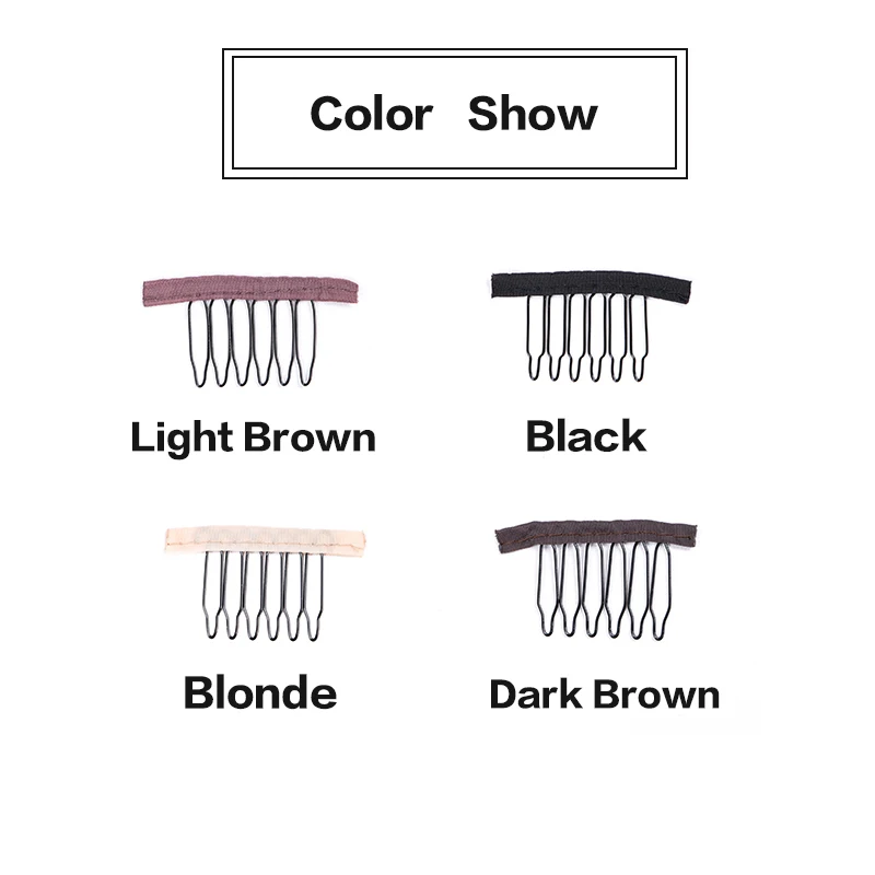 12 Stuks Pruik Kammen Voor Het Maken Van Pruik Caps 6 Tanden Pruik Clips Stalen Tanden Met Doek Pruik Kammen Voor Haarstuk Caps Pruik Accessoires Tools