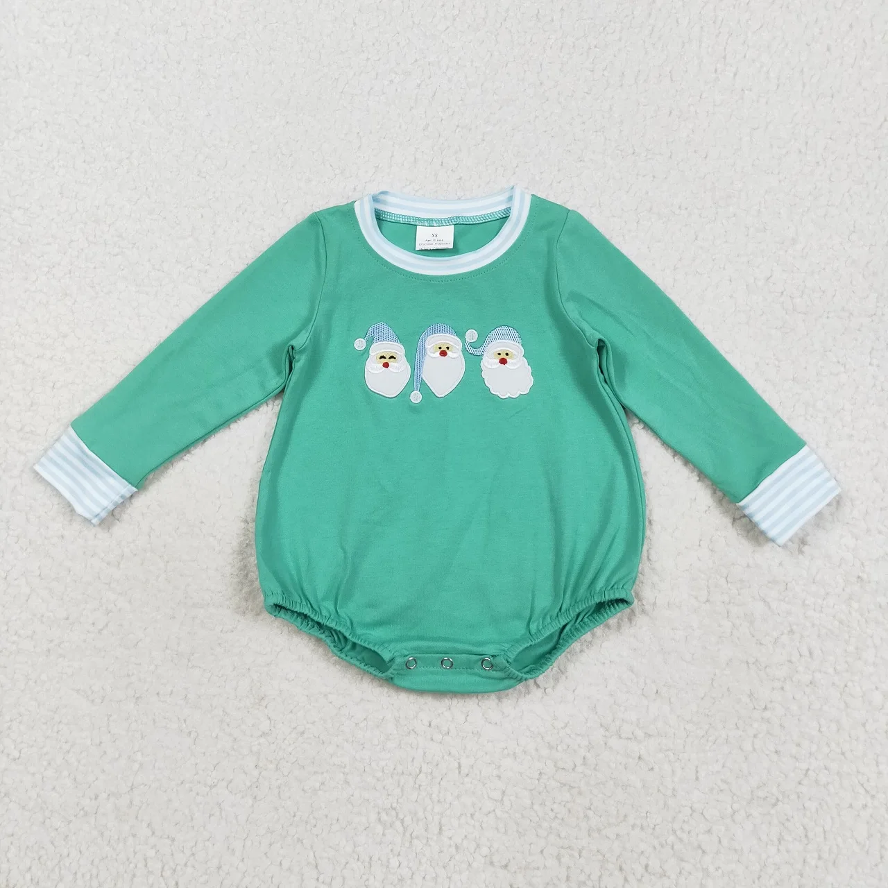 

Wholesale Infant Christmas Embroidery Santa Clothing Newborn Toddler Romper Kids Children Long Sleeves Baby Boy Cotton Jumpsuit