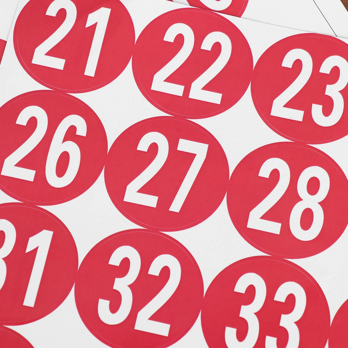 40Pcs Number Stickers Self-Adhesive Decorative Markers for Bags Boxes Festive Packaging Christmas 1-40 Number Stickers