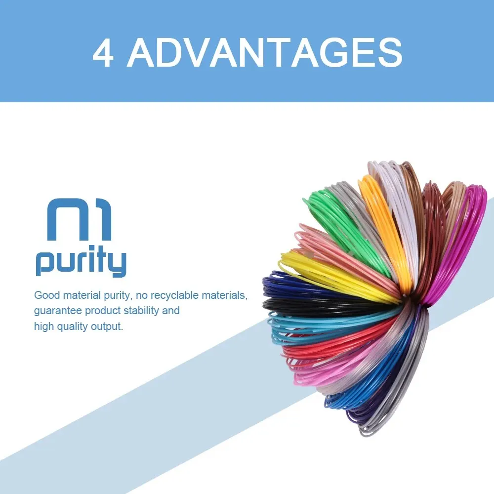 5M 5/10/20 Colors 3D Pen Refills Pla 3D Pen Printing Cables Filament Printing Materials High Precision Printer Cable Mate