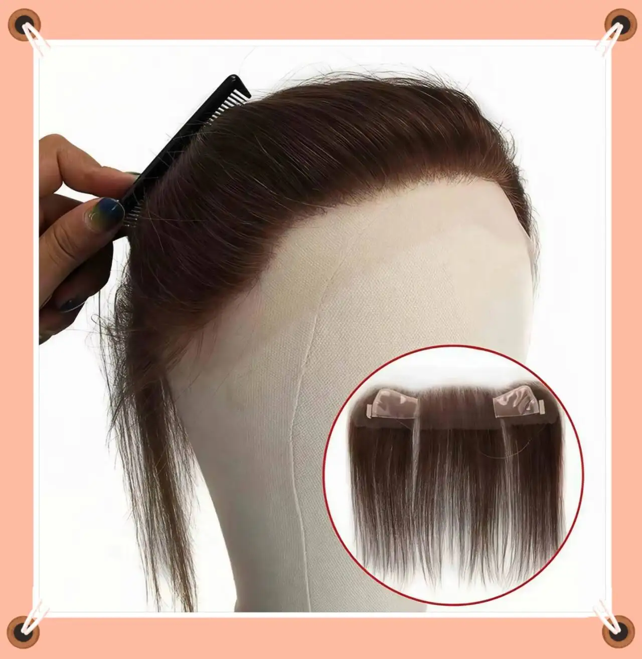 

TUW20 Lace with Skin Women Frontal Hairline Topper for Thinning Hair Hair Patch For Women Receding Hairline Human Hair Toppers