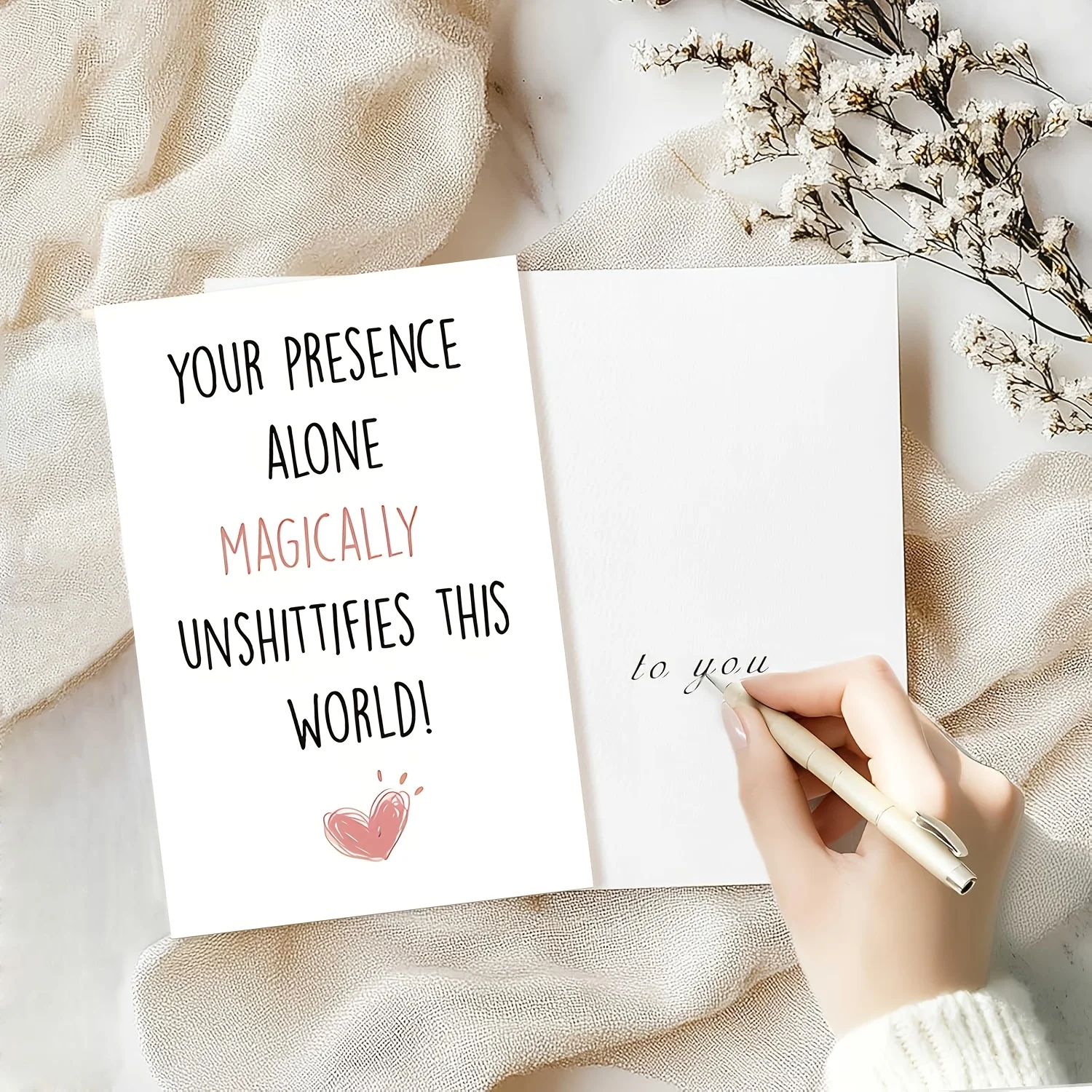 Fun birthday cards, friendship cards, minimalist layout design, satirical appreciation gifts for best friends and partners