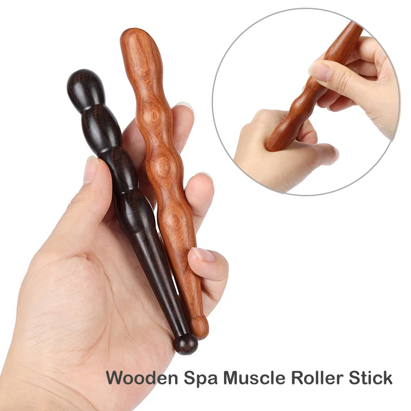 Long Wooden Spa Muscle Roller Stick Cellulite Blaster Deep Tissue Fascia Trigger Point Release Self Foot Body Massage Tools