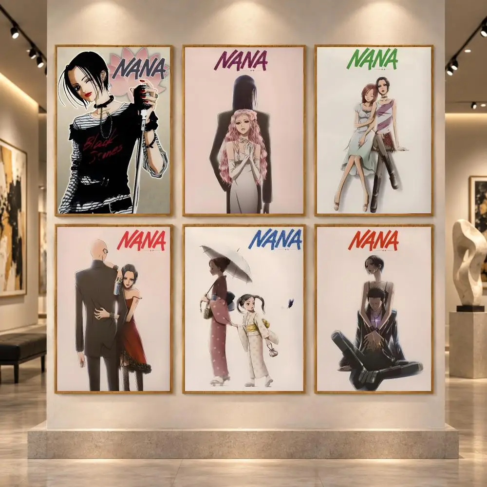 N-Nana Anime Poster Self Adhesive Wall Stickers Art Decals for Bedroom Living Room Office Home Decor Vintage Decoration Gift