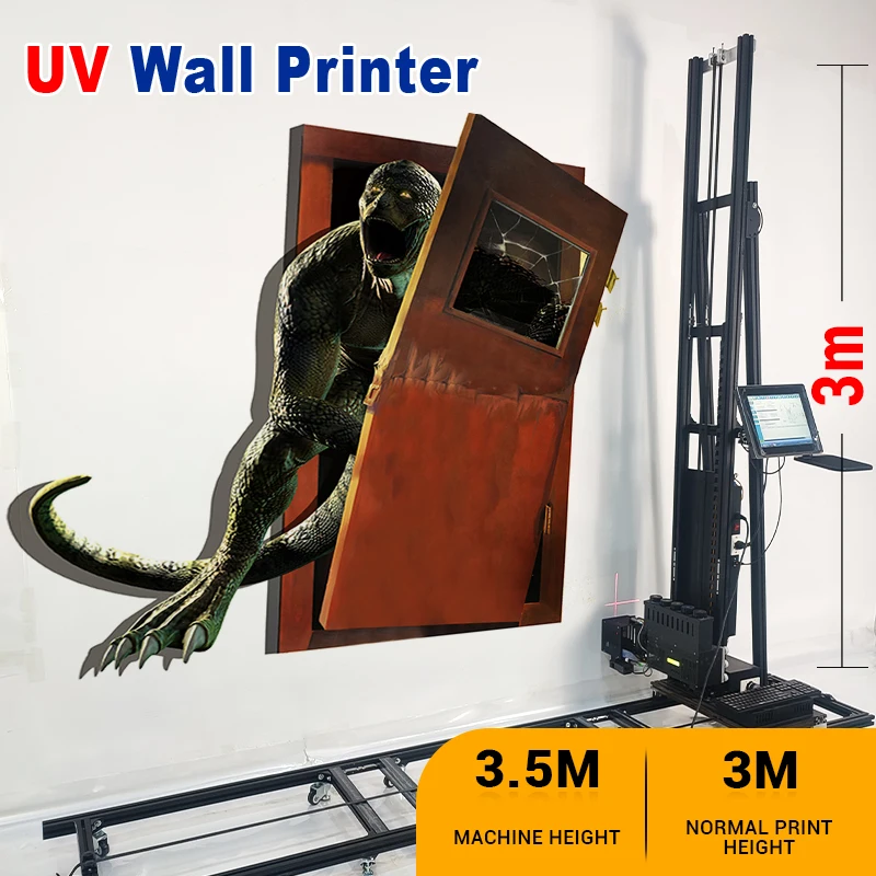 Eco friendly Wall Printing Machine 3D Vertical Wall Printer/3D background wall painting Digital Varnish Inkjet Wall Printer UV