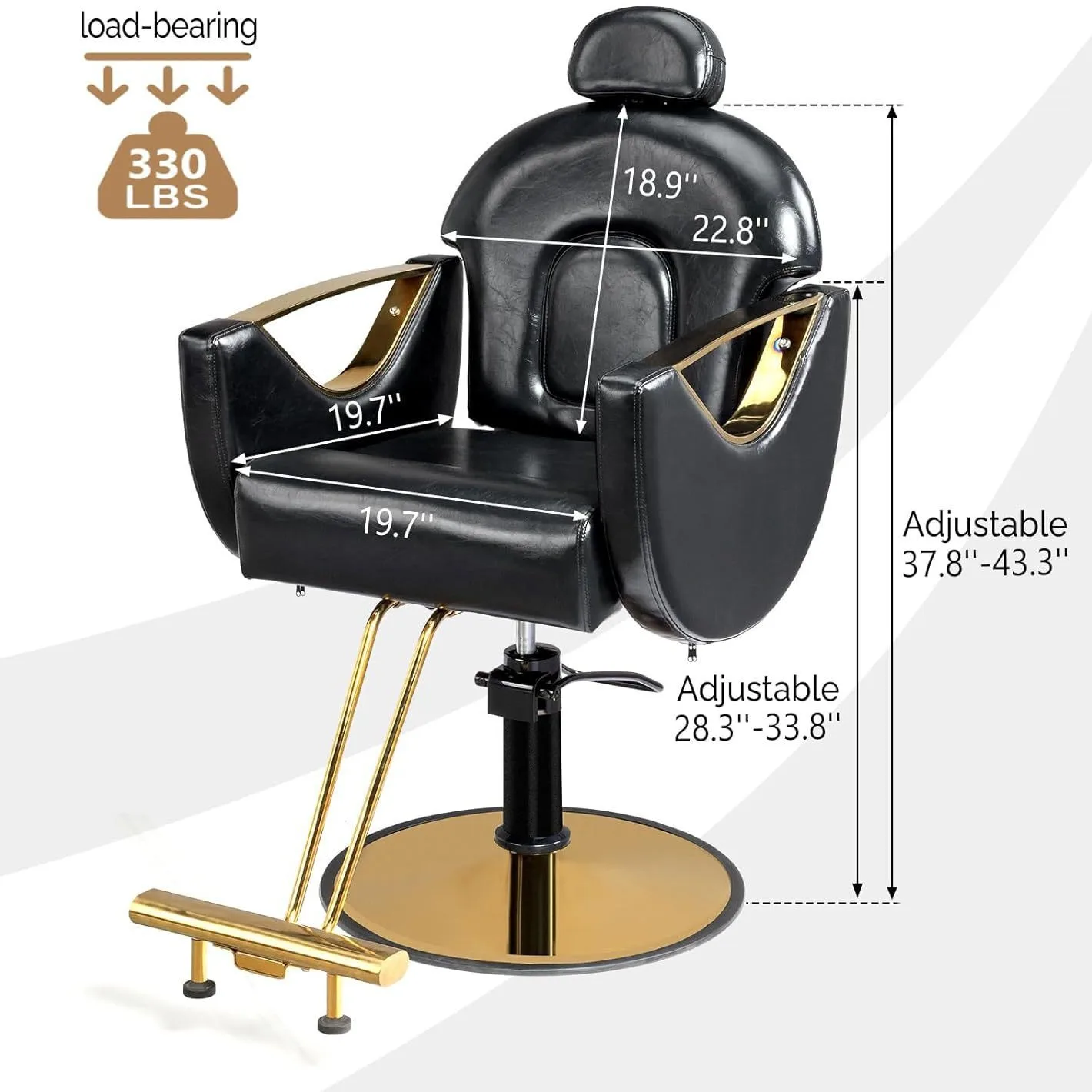 LTT Barber Chair Gold Chassis Beauty Chair Multi-color optional for hair salon