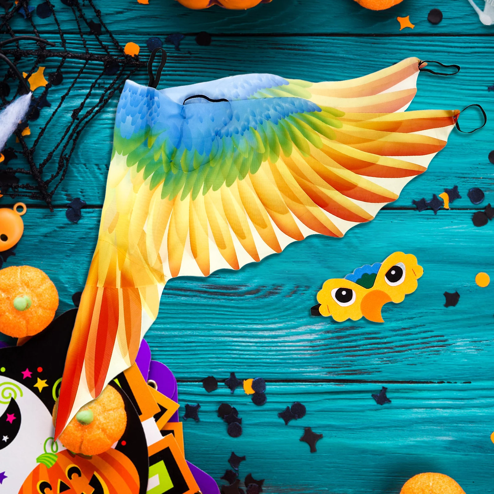 

Bird Headb Parrot Wing Cape Kids Party Cosplay Party Costume Prop Durable Cloth Cosplay Accessories Halloween Theme