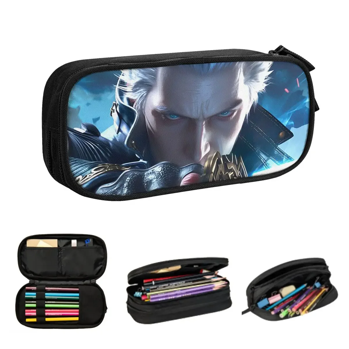 

Vergil From The Devil May Cry Seri Pencil Cases for Students Gifts Pen Box Pencil Bag Big Capacity Pencil Pouch Storage Supplies