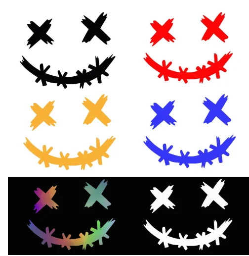 

Waterproof Reflective Sticker for Motorcycle Helmet Demon Smiling Face Decal Laser Auto Rear Windshield Viny Funny Car Sticker