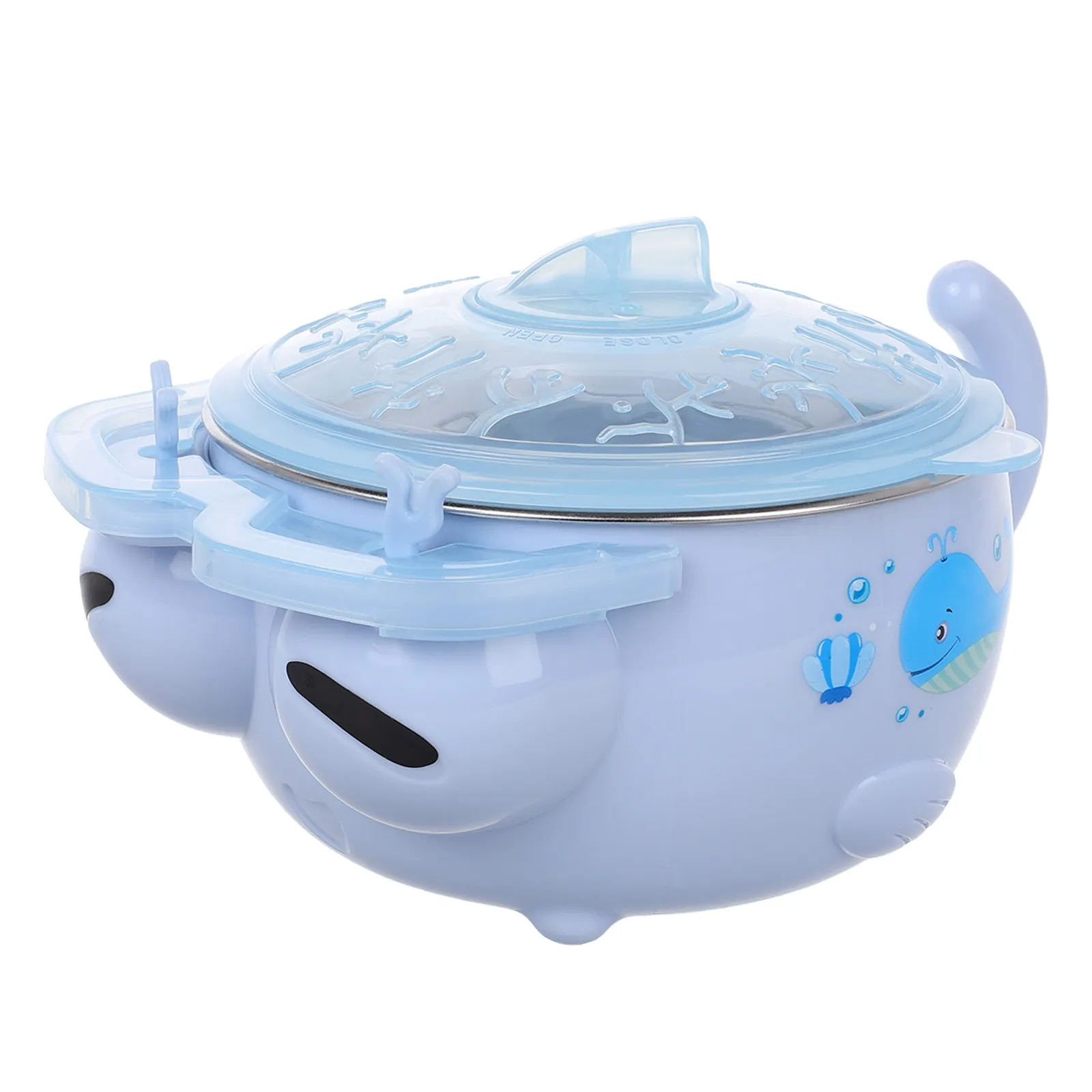 ステンレス鋼ベビー用食器ボウル、こぼれ防止吸盤付き、断熱フードコンテナ、幼児用食器セット