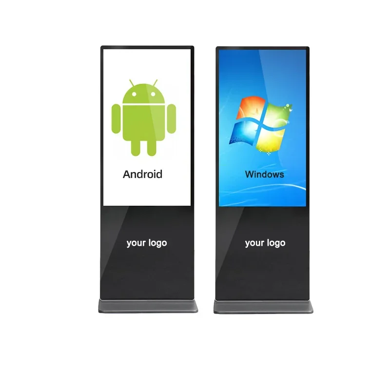 43 '' Digital Signage Free Standing Metal Housing Windows Android Information Kiosk Advertisement Machine