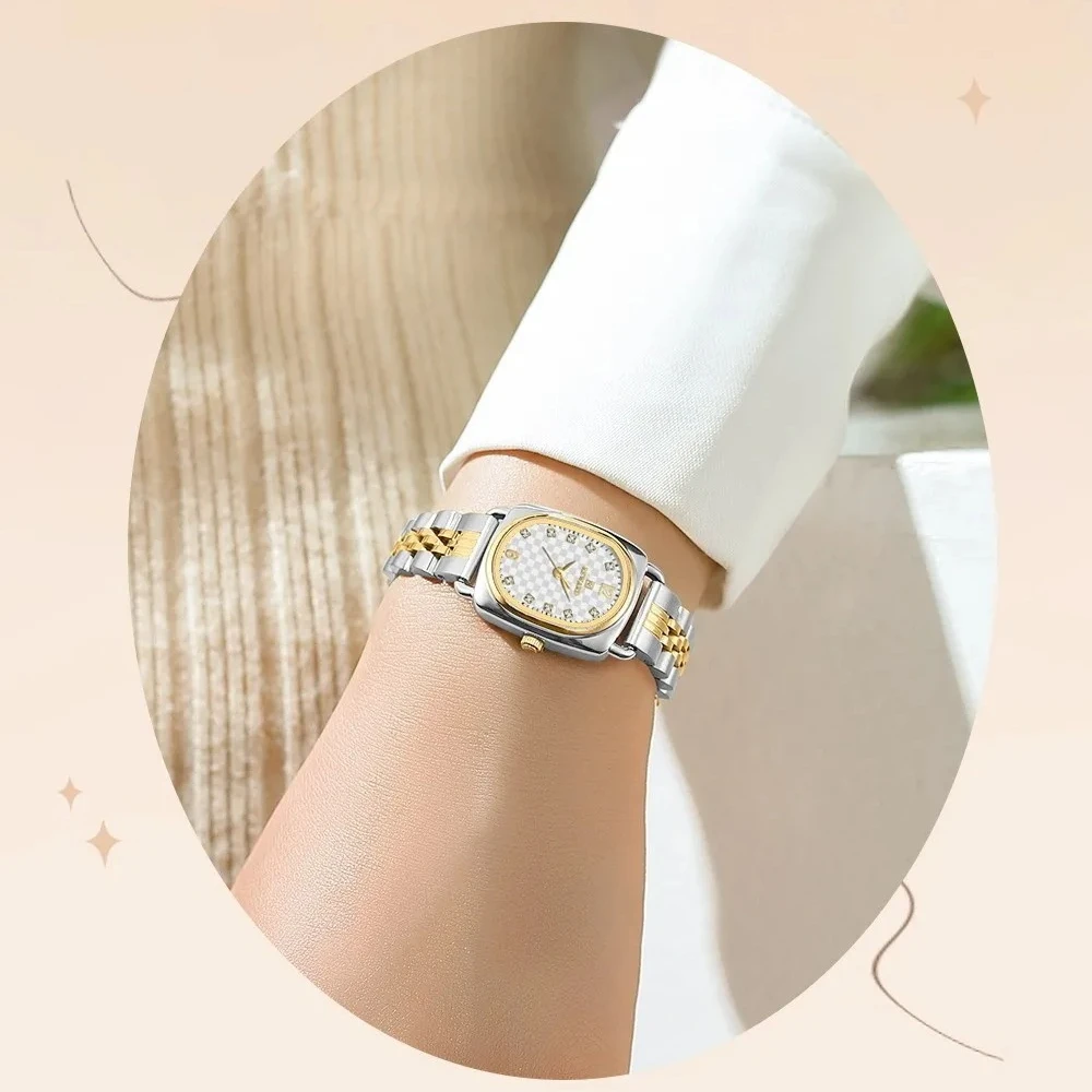 Reward 212060L Square Exquisite Steel Strip Women's Watch Waterproof Diamond Set Luxury Quartz Watches for Women Reloj Mujer