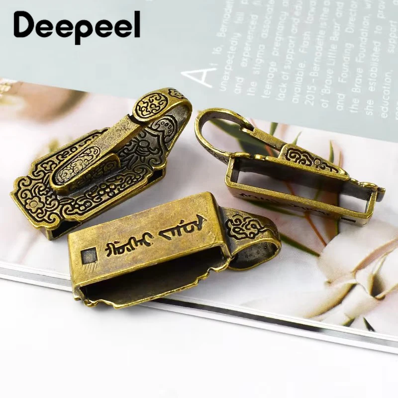 Deepeel 1/2Pcs Metal Belt Buckle Pure Brass Car KeyChain Hook Buckles Waist Wallet Key Ring Snap Clasp Leather Craft Accessories