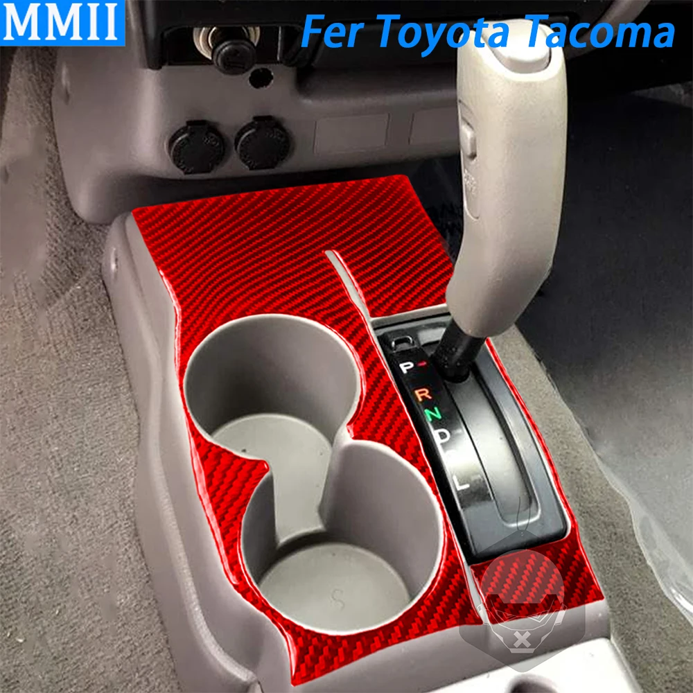 

Red Carbon Fiber Gear Shift Panel Trim Cover Car Interior Decoration Accessories Sticker For Toyota Tacoma 2001 2002 2003 2004