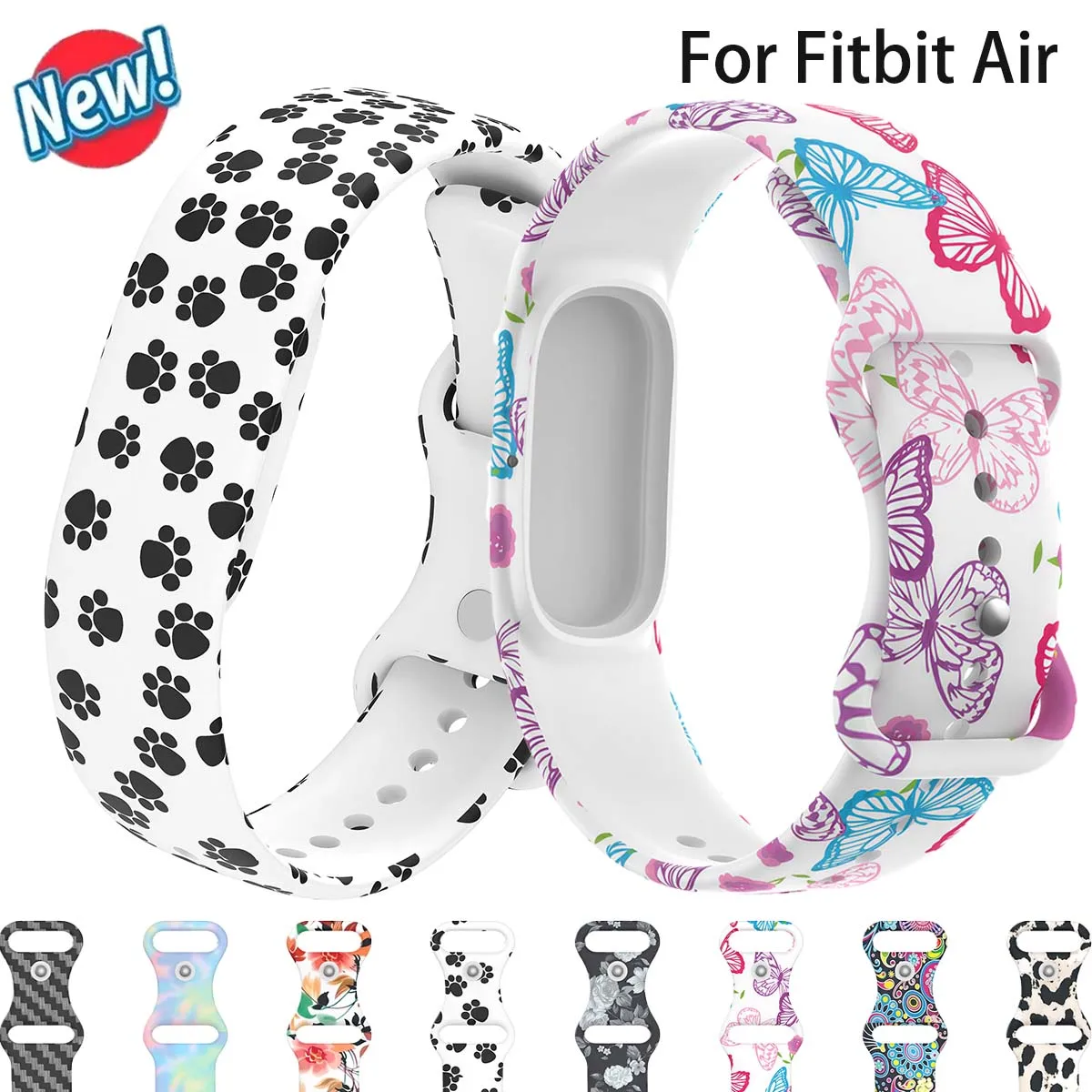 Silicone Sports Strap For Google Fitbit Air Replace Painted Printing Watchband Belt For Google Fitbit Air Smartwatch Accessories