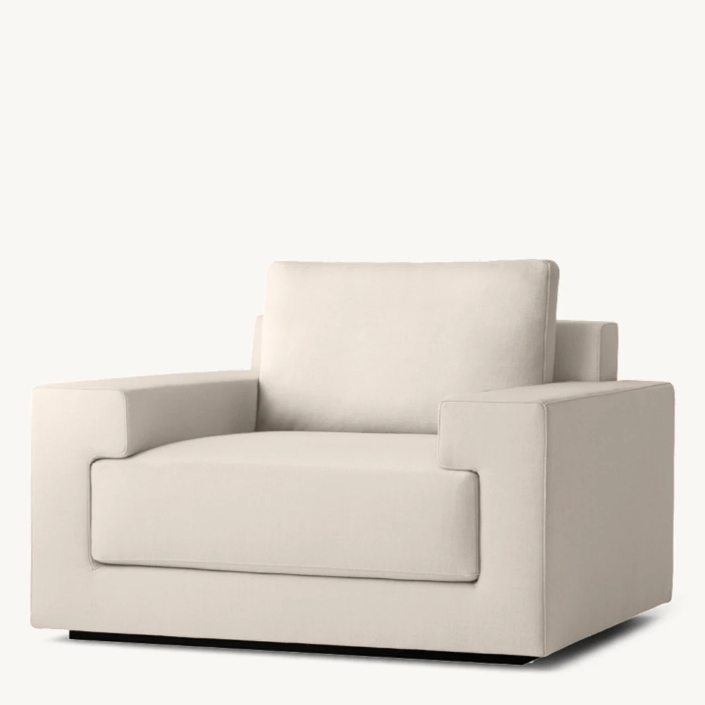 ！@Square Design Elegant Luxury Living Room Furniture Comfy Sculptural Geometric Form Single Sofa Chair Wholesale Price