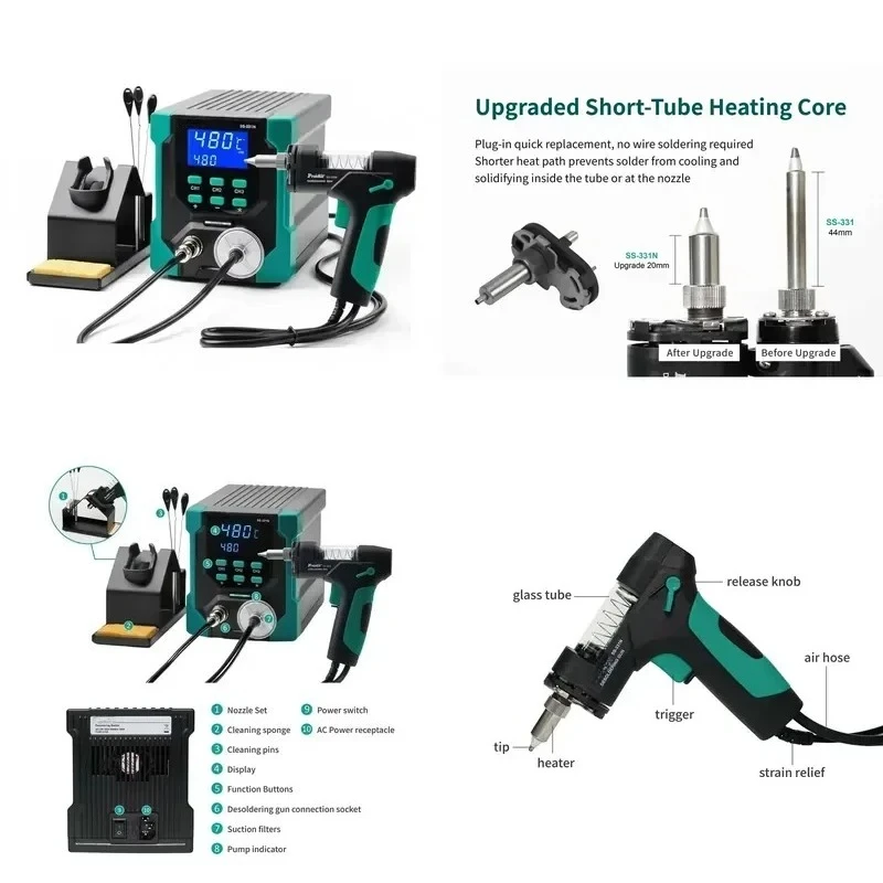 2026 HOT SALE New Upgraded  SS‑331N ESD LCD Digital Electric Desoldering Pump BGA Solder Work Tool