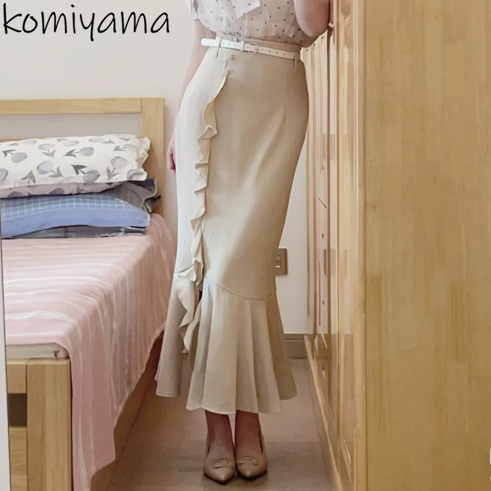 

High Waist Bodycon Skirts Ruffles Irregular Skirt Japan Sweet Faldas All-match Ropa De Mujer 2025 Autumn New Woman Clothes