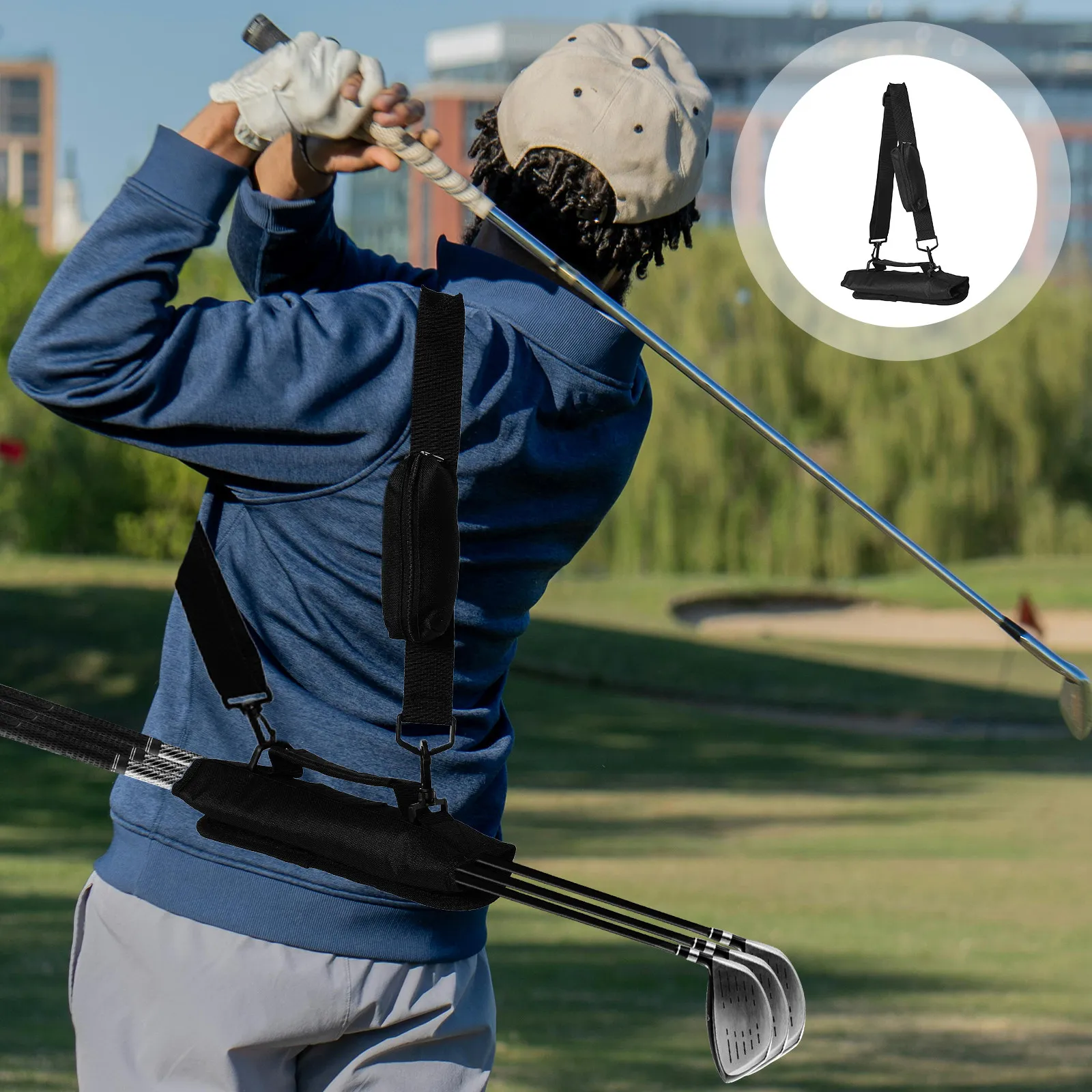 

Golf Club Bag Heavy-Duty Pressure-Resistant Fabric Bright Color Ergonomic for All Clubs Outdoor Travel Golfing Bag