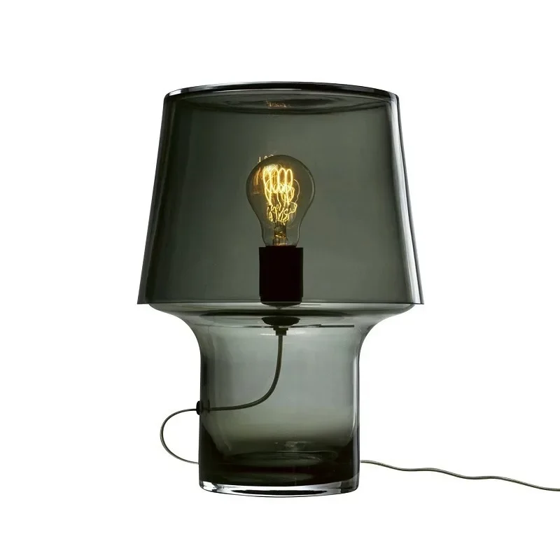 Nordic simple retro glass classic minimalist style bedroom decorative table lamp