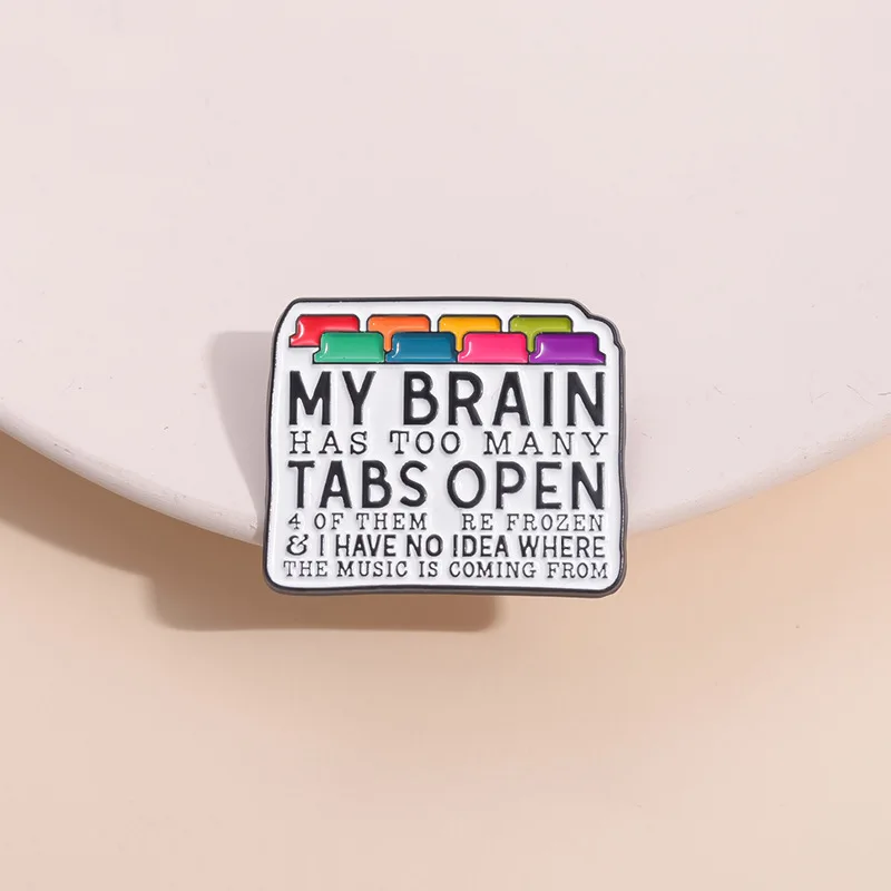 Custom Funny Quotes Metal Enamel Pins cartoon Geometric Humorous Phrase Brooches Lapel Badge Backpack Decorative Jewelry Gifts