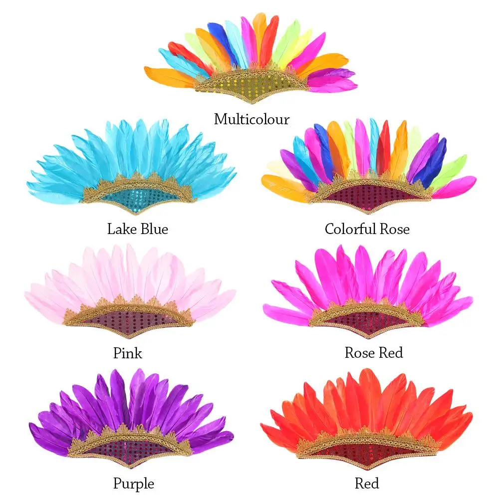 غطاء رأس جديد من الريش، أغطية رأس ملونة مثبتة على الرأس، أغطية رأس ملونة قابلة للتعديل لحفلات الملابس الفاخرة