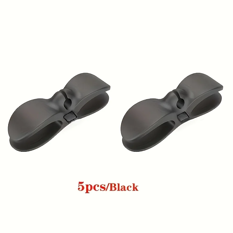 5 white or black plastic cable organizers, adhesive cable management brackets, kitchen storage cable plug holders, suitable for air fryers, coffee machines, blenders and other kitchen appliances, as well as kitchen decorations and home decor items