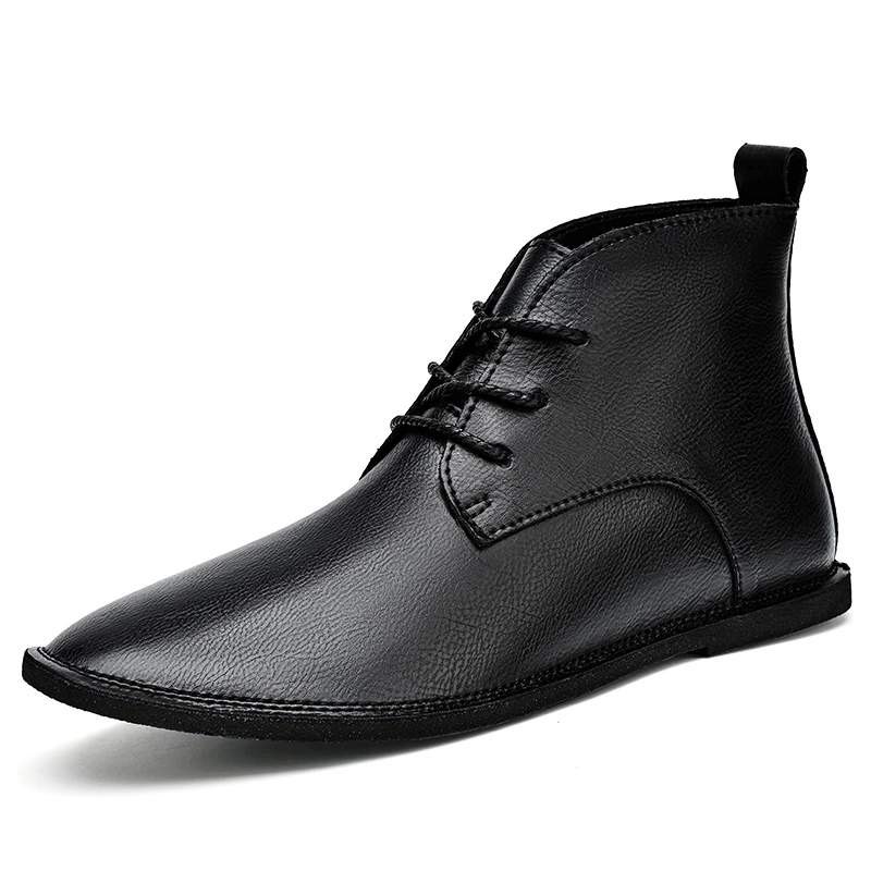 Zapatos De Hombre 2025 Fashion Genuine leather Men Boots Pointed Toe Business Dress Boots Safety Shoes Men Black Ankle Boots