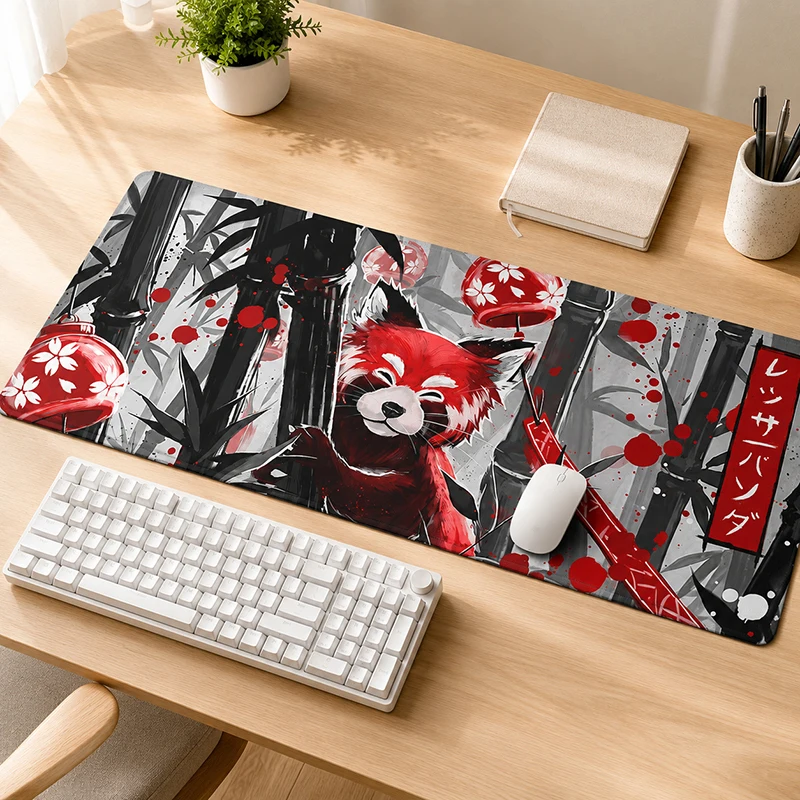 Mouse Pad Gamer Red Panda Samurai printon demand HD Large Mousepad XXL Office Non-Slip Laptop Desktop Mouse Pad Mouse Mats