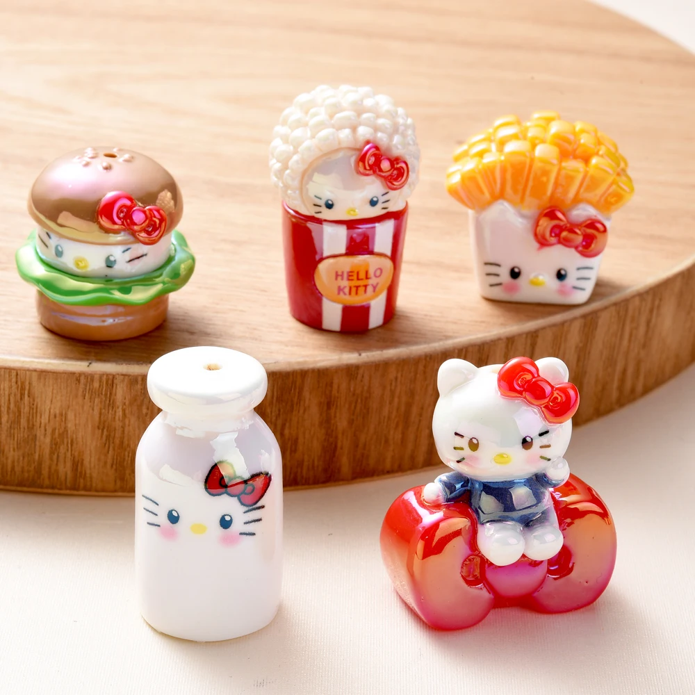 

3 шт. бусины из смолы в форме кошки КТ, ручной работы, для изготовления браслетов, ожерелий и украшений своими руками