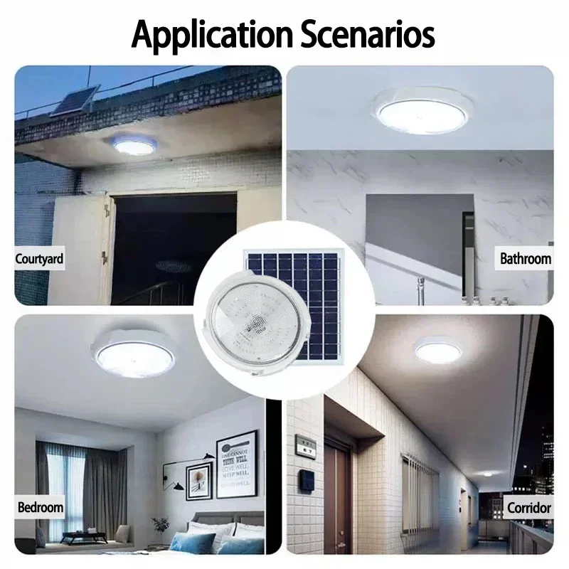 Solar Ceiling Light Garden Pendant Light Corridor Living Room Outdoor Indoor Solar Lights Waterproof Fixed Time Remote Control