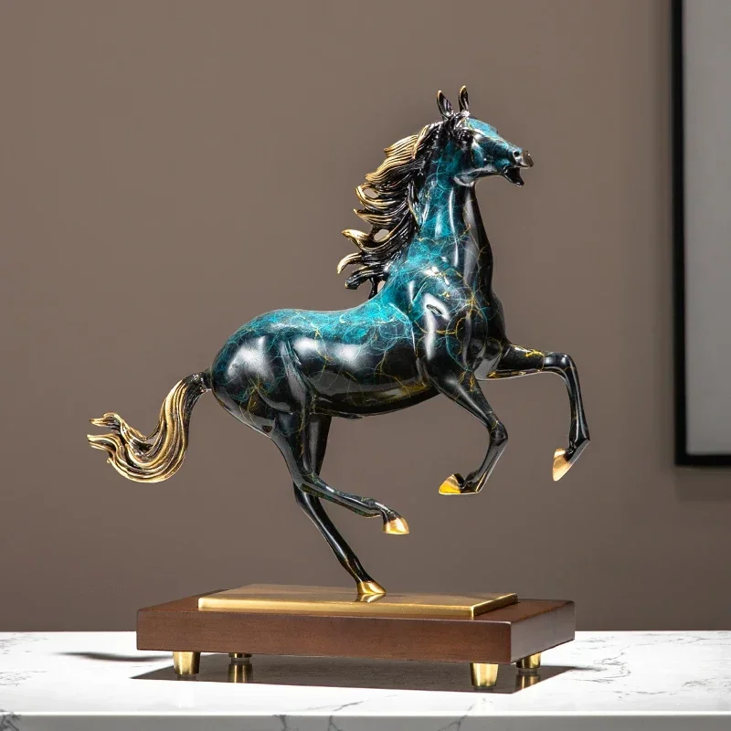 Brass Horse Ornament New Chinese Style High-End Living Room Office Leadership Decorations